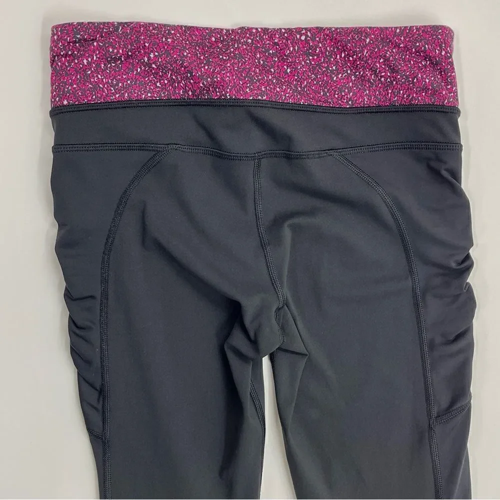 Lululemon Passion Crop III Black Flashback Static Caspian Jeweled Magenta - 4